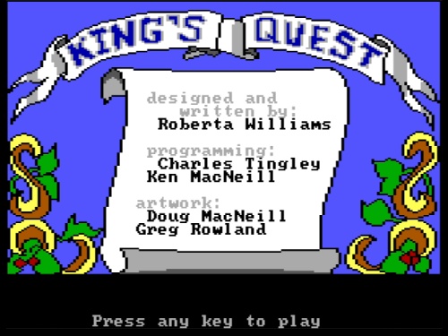 Title Screen of King's Quest for DOS